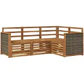 vidaXL Ensemble de canapés 4 pièces en bois massif d'acacia