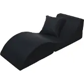 Velinda Chaise Longue 3 En 1 Multi-Usage Noir