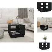 vidaXL Table basse noire 55x55x43 cm Bois composite - Tables basses