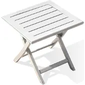 DCB Groupe Table basse de jardin pliante en aluminium