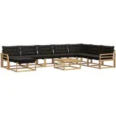 vidaXL Ensemble de canapés d'extérieur , 9 pièces, blanc et noir, 79 x 79 x 37 cm