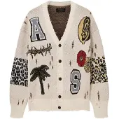 AllSaints Vestes en maille 'FOXX' jaune / vert foncé / noir / blanc naturel