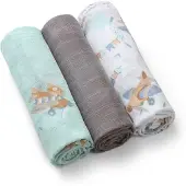 Babyono Natural Bamboo Diapers Blue-Grey couches lavables 70x70 cm 3 pcs