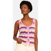 Love & roses Tops en tricot bleu marine / jaune clair / rose / rouge