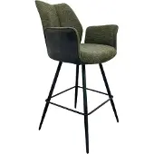 NABER Stella 2AS, tabouret, piètement noir mat, pivotant, revêtement vert