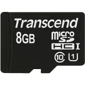 Transcend microSDHC 8GB Class 10 UHS-I 400x + adaptateur SD