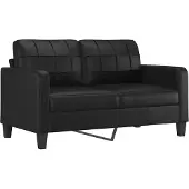 vidaXL Canapé 2 places noir 140 cm similicuir