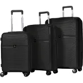 Hoffmans Hoffmanns Set de 3 valises POLYPROPYLENE modèle DAISY 03201 Noir