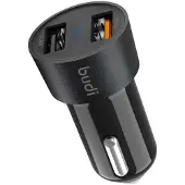Budi - Chargeur de voiture USB QC 3.0/2 avec indicateur LED