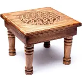 NA Mini Table d'appoint en bois Fleur de vie