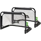 Exit Pico Acier But de Football 90x60cm – Lot de 2 – But de Football – pour Enfants – Jardin – Noir