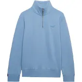 Superdry pour homme. M2013750A Essential Half sweatshirt bleu (S), Casuel, Coton