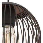 Eglo Suspension Almanzora, luminaire suspendu à 3 lumières, idéal pour une table à manger, en métal noir et cuivre, pour salle à manger, douille E27, 90 cm