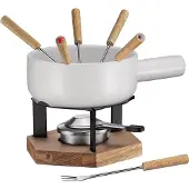 Spring 2896405920 cheese fondue set ceramic, Set à fondue, Blanc, Marron
