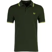 Fred perry Polo vert foncé, coupe classique, 2 boutons