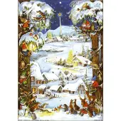 Sonstige Verlage Adventkalender "Winterlandschaft" - mit Glitter