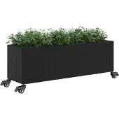 vidaXL Lit surélevé avec roulettes & 3 compartiments Noir 107x32x38cm Poly rotin