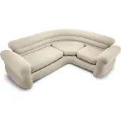 Intex Canapé d'angle gonflable 68575, beige, pour 4 personnes, dimensions : 257 x 203 x 76 cm