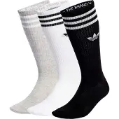 Adidas Chaussettes 'Solid Crew' gris chiné / noir / blanc