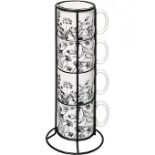 Secret De Gourmet Floral, Tasse, Noir, Blanc
