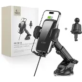 Tech-Protect Support voiture pour appareil mobile Protect + chargeur CM15W-V1, Adaptateur pour véhicule, Noir