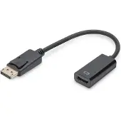 Digitus - Adaptateur vidéo - DisplayPort mâle pour HDMI femelle - 15 cm - double blindage - noir