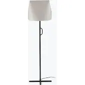 LOREFAR Lampadaire LUANG E27 15W acier noir, parchemin beige L:42cm H:153cm intensité lumineuse variable