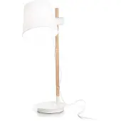 Ideal Lux Lampes de bureau-Bureau industriel-Minimal Axel Wood White 1 Light E27