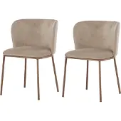 Venture Home Edina chaise de salle à manger velours beige, naturel.