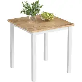 HOMCOM Table à manger 69 x 69 cm, table de cuisine pour 2 à 4 personnes, pour petits espaces, en chêne