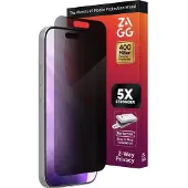 Zagg InvisibleShield Glass Elite Privacy, Apple, iPhone 17 Pro, incassable, résistant à la poussière, résistant aux chocs, résistant aux rayures, noir, 1 pc.