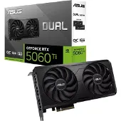 Asus Dual GeForce RTX 5060 Ti EVO OC Edition, GeForce RTX 5060 Ti, 16 Go, GDDR7, 128 bits, 7680 x 4320 px, PCI Express 5.0