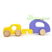 Bajo Holz 4WD Auto avec caravane - Jouet durable pour enfants