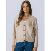 TeeShoppen Cardigan ' Knitted Cardigan ' beige