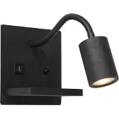 Mexlite Lampe de chevet noire Upround avec chargeur et USB