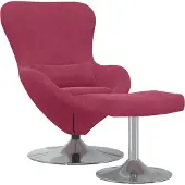 vidaXL Tabouret uf avec repose-pieds Velours bordeaux