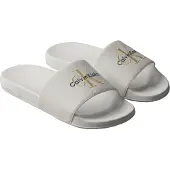 Calvin Klein Mule 'Monologo' beige clair / gris / blanc