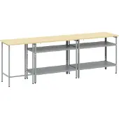 vidaXL Ensemble d'étagères de travail , 3 pièces, beige et gris, acier thermolaqué