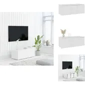 vidaXL Armoire TV Blanc 80x34x30 cm Bois composite - Meuble TV