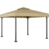 Syfax Chapiteau Taupe 3x3 m Aluminium et acier