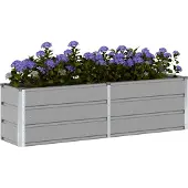 vidaXL Jardinière Gris Clair 160 X 40 X 45 Cm Acier