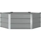 vidaXL Jardinière Gris Clair 129 X 129 X 45 Cm Acier