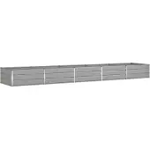 vidaXL Jardinière Gris Clair 195 X 100 X 45 Cm Acier Galvanisé