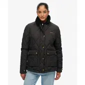 Superdry Femme Veste Doublée à Bordure en Velours Côtelé Black Taille: 34