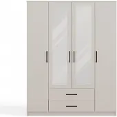 CARUNO Armoire Romana 160 x 205 mm, miroir, cachemire, beige