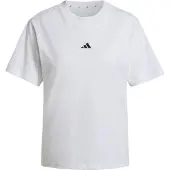 Adidas T-shirt fonctionnel 'ESSENTIALS SMALL LOGO COTTON' noir / blanc
