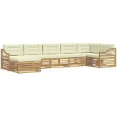 vidaXL Ensemble de salon de jardin 7 pièces, blanc et crème