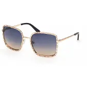 GUESS Lunettes de soleil GU00296 pour femme, doré foncé brillant, 55/21/135