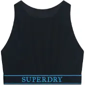 Superdry Logo Racer Back Bikini Top Bleu XS Femme