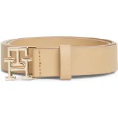 Tommy Hilfiger Ceinture 'TH Monogram Plaque Buckle' beige